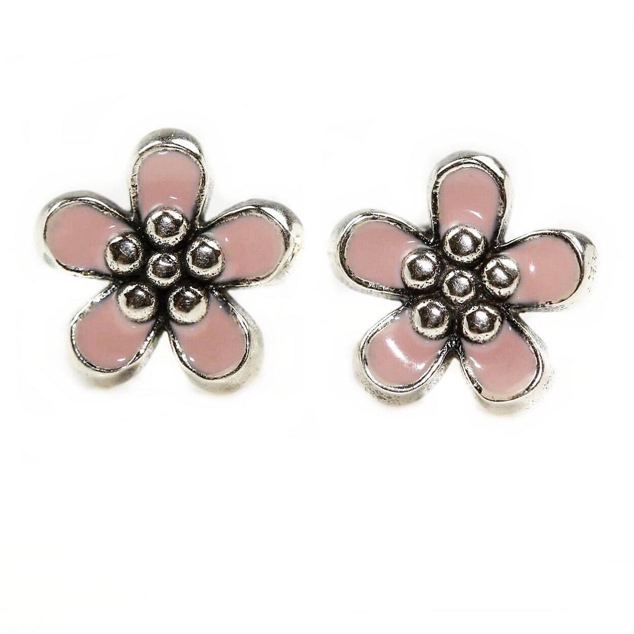 Cercei din argint 925, Floricica roz