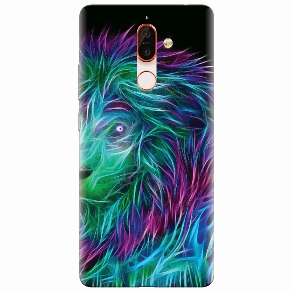 Husa silicon pentru Nokia 7 Plus, Abstract Lion 002