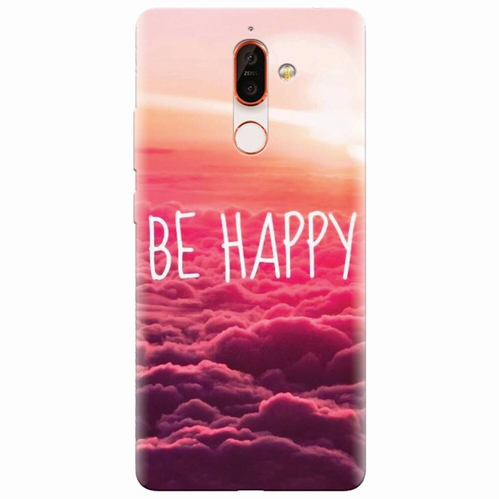 Husa silicon pentru Nokia 7 Plus, Be Happy Puffy Clouds