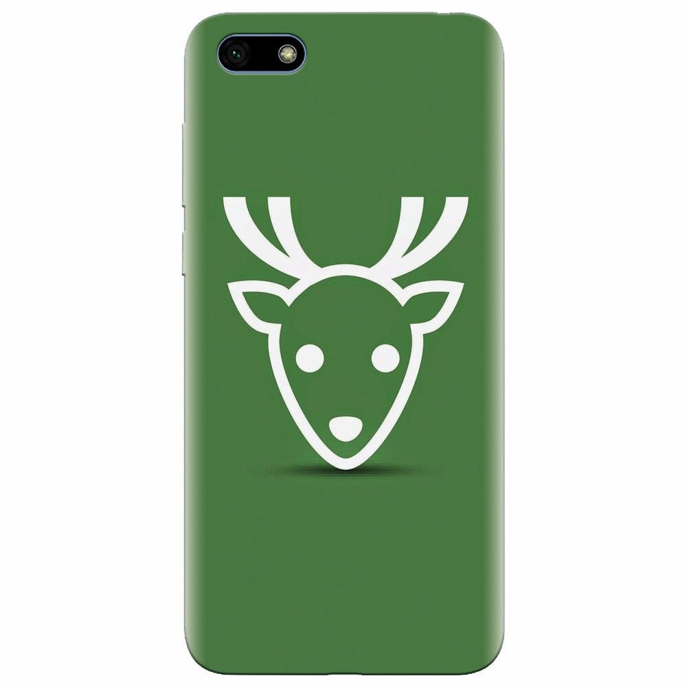 Husa silicon pentru Huawei Y5 Prime 2018, Minimal Reindeer Illustration Green