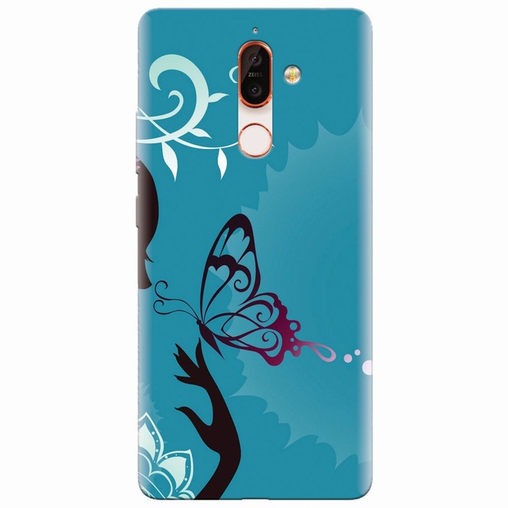 Husa silicon pentru Nokia 7 Plus, Blue Butterfly
