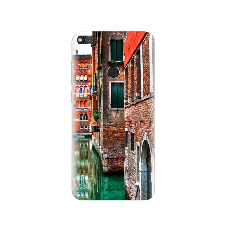 Husa Huawei P8 Lite 2017 Venice Street Buildings Red Brick
