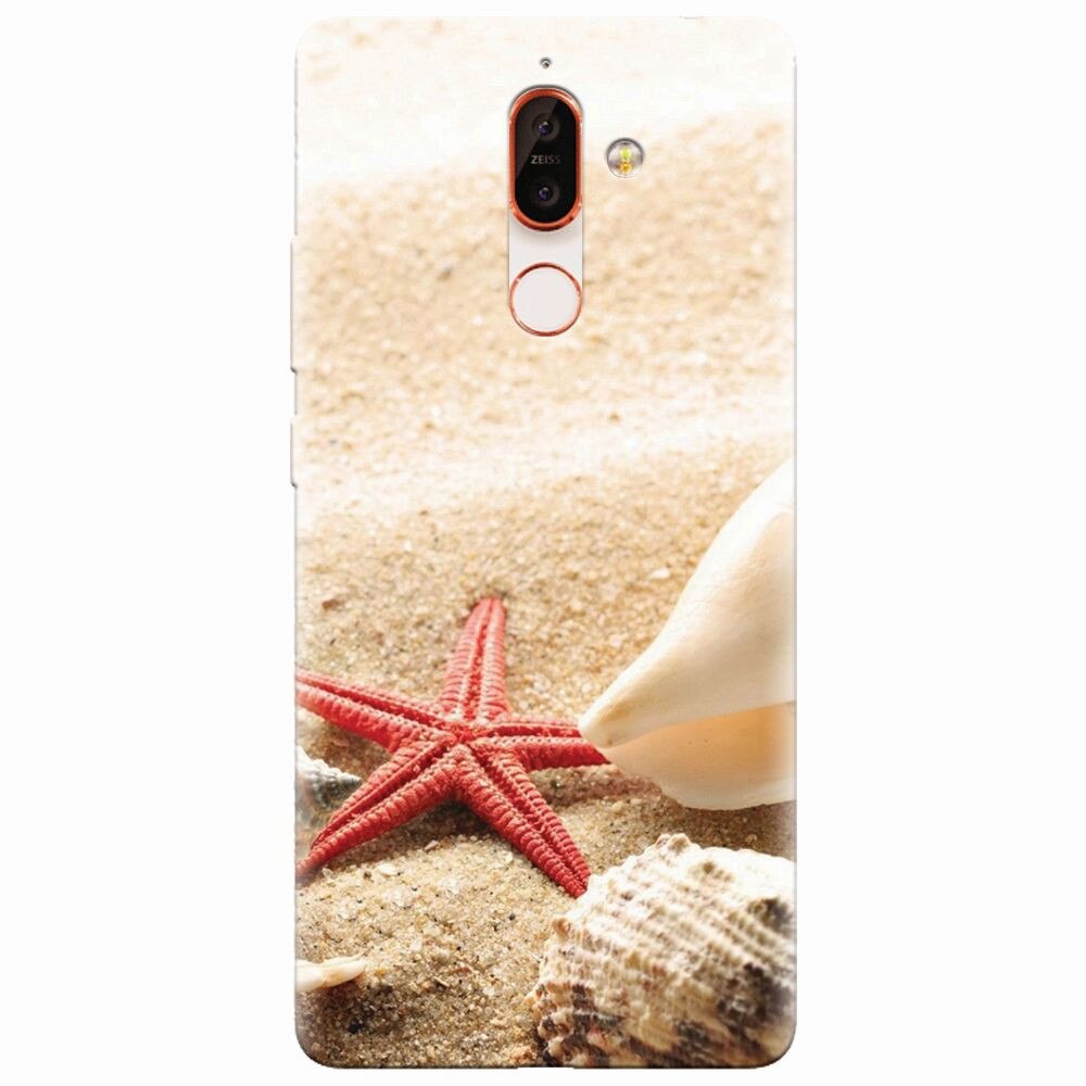 Husa silicon pentru Nokia 7 Plus, Beach Shells And Starfish