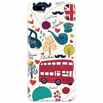 Husa silicon pentru Huawei Y5 Prime 2018, Welcome In London Husa silicon pentru Huawei Y5 Prime 2018, Welcome In London