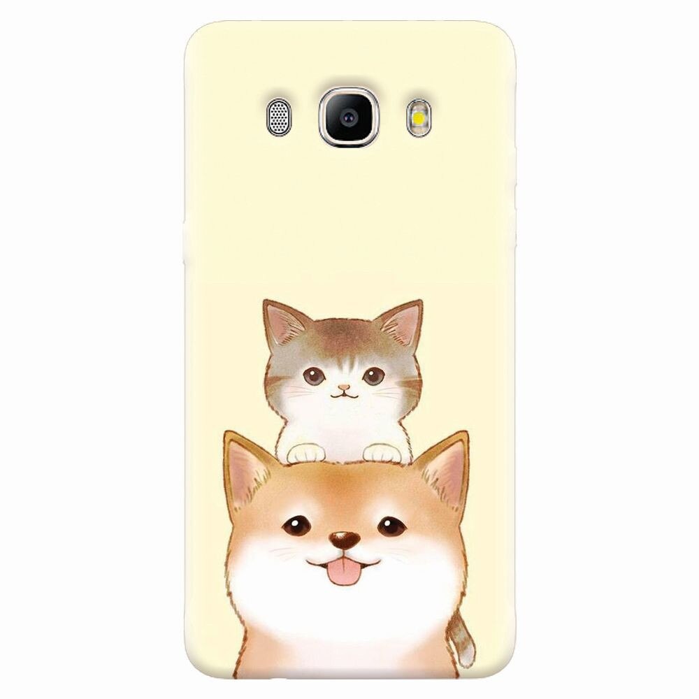 Husa silicon pentru Samsung Galaxy J7 2016, Two Cat
