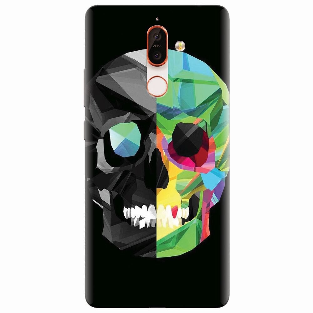 Husa silicon pentru Nokia 7 Plus, Colorful Skull