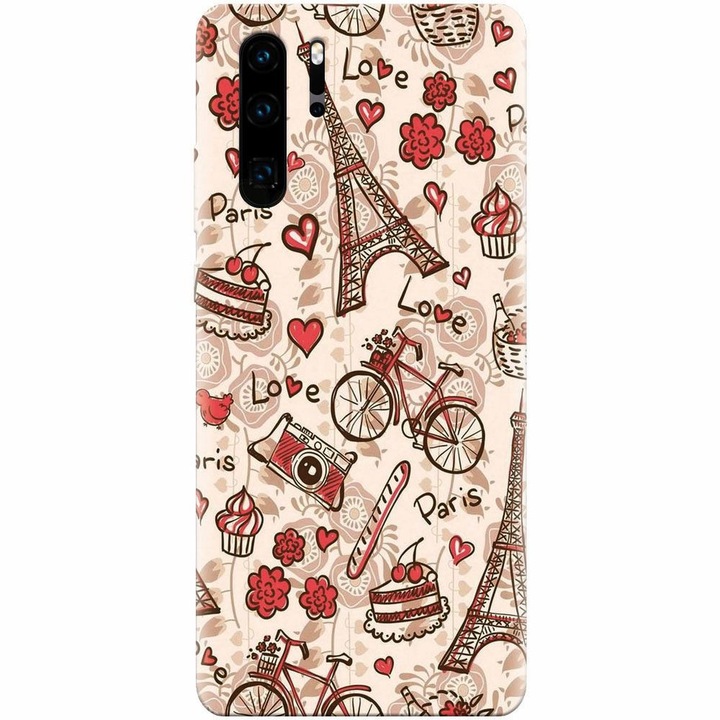 Силиконов калъф за Huawei P30 Pro, Paris Love