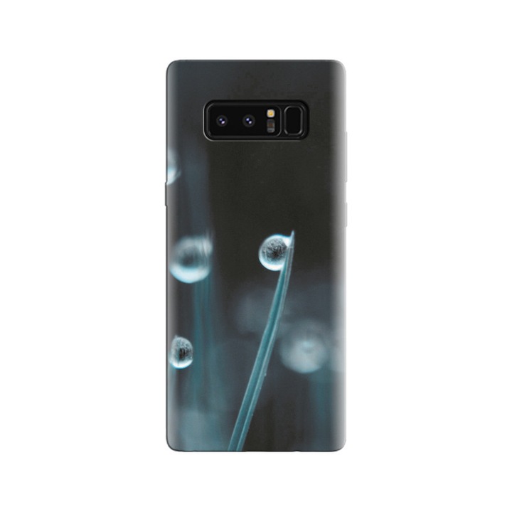 Силиконов калъф, съвместим с модел Samsung Galaxy Note 8 - Bokeh Water Drops Grass