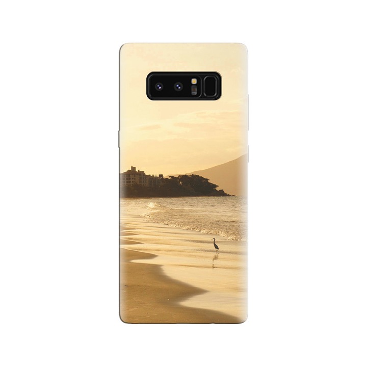 Силиконов калъф, съвместим с модел Samsung Galaxy Note 8 - Bird At Seashore Beach Hd Backgrounds