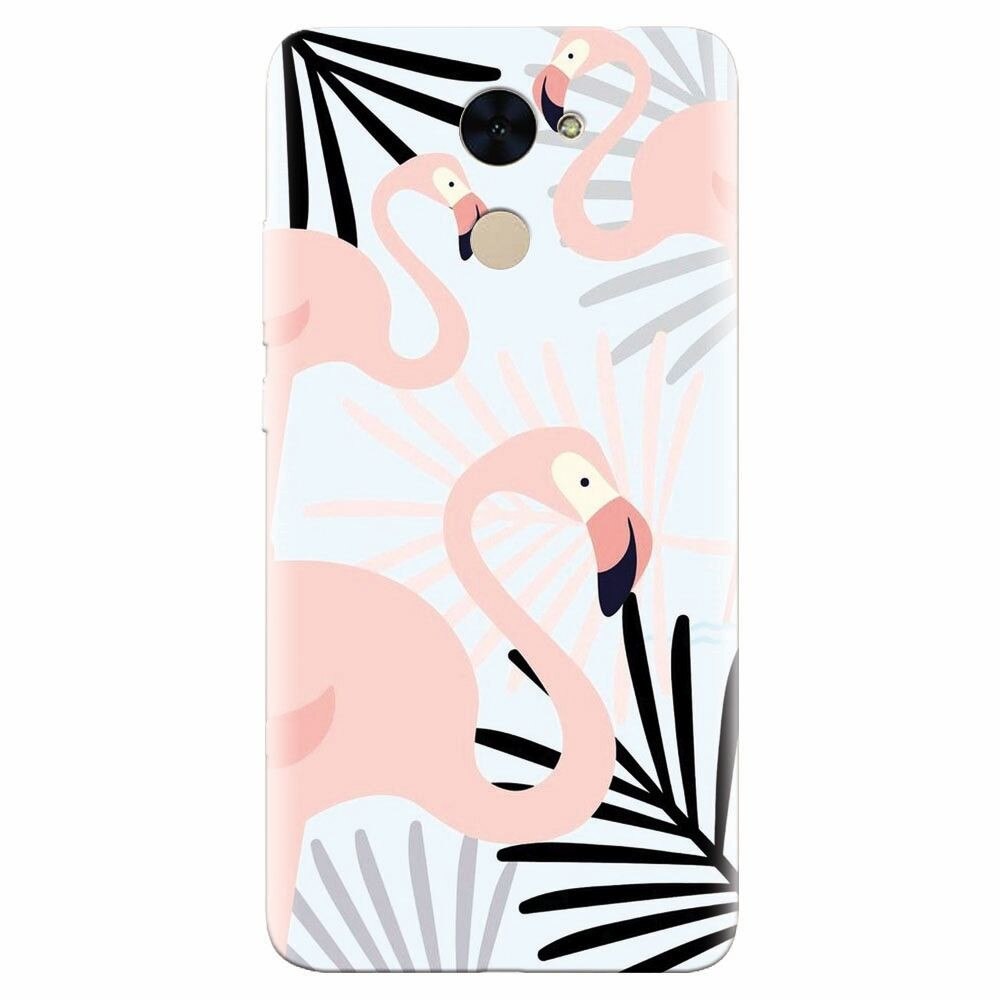 Husa silicon pentru Huawei Enjoy 7 Plus, Flamingo