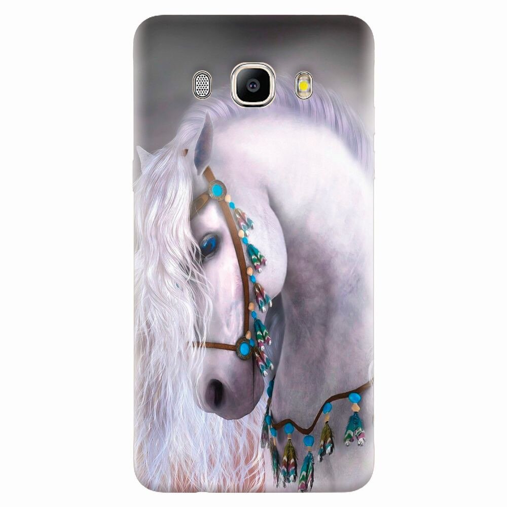 Husa silicon pentru Samsung Galaxy J7 2016, White Horse