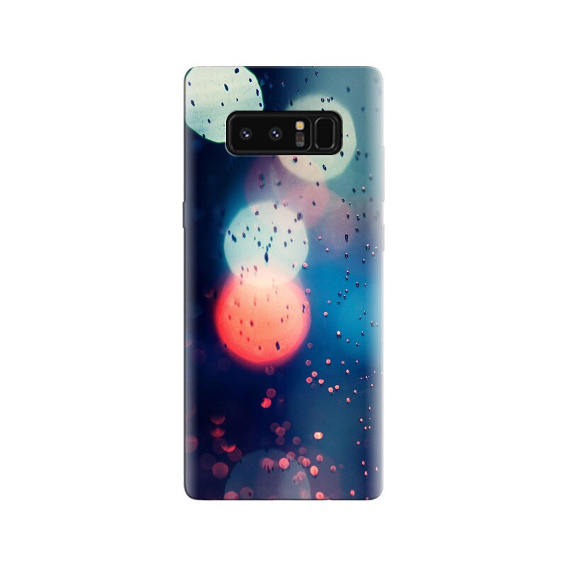 Husa Samsung Note 8 Bokeh Blue Red City Lights Rain Drops Window