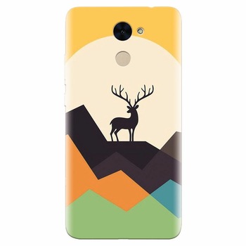 Husa silicon pentru Huawei Y7 Prime 2017, Abstract Deer Husa silicon pentru Huawei Y7 Prime 2017, Abstract Deer