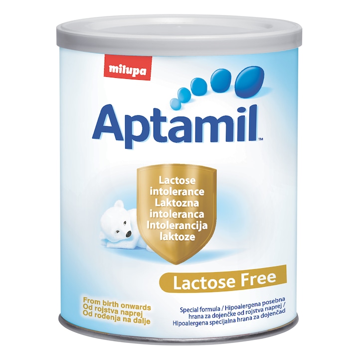 Мляко за кърмачета Aptamil Lactose Free, За остри диарии и лактозен интолеранс, 400g