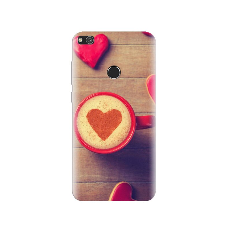 Husa Huawei P8 Lite 2017 Red Cappuccino Love Heart