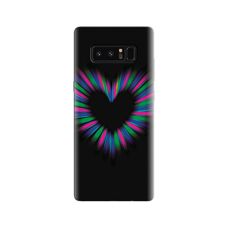 Husa Samsung Note 8 Amazing Lighting Heart With Black Background Images