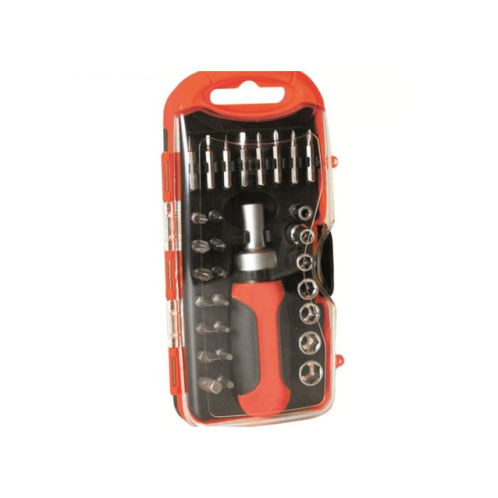 Trusa unelte cu clichet, adaptor chei tubulare, maner cu clichet, 30 piese