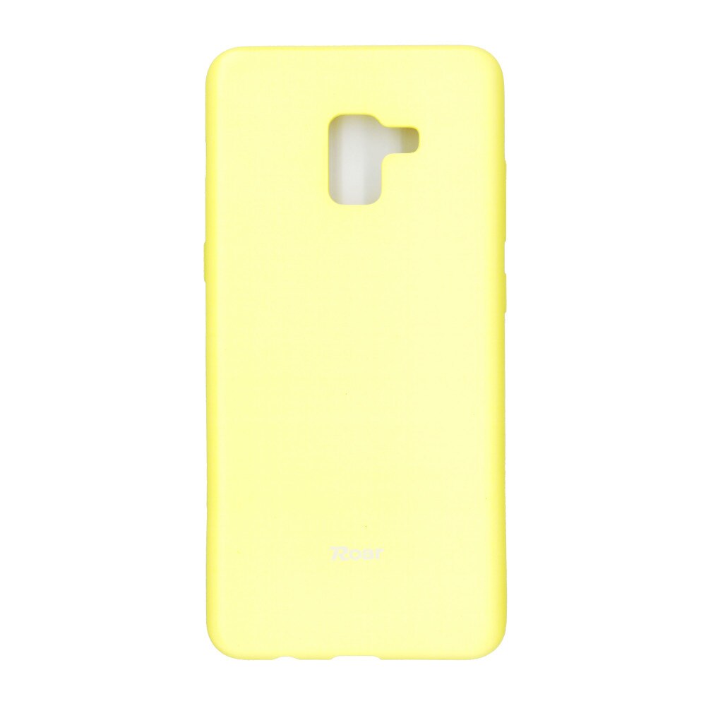 Husa din silicon mat Roar All Day pentru Samsung Galaxy A8 Plus 2018 , galben