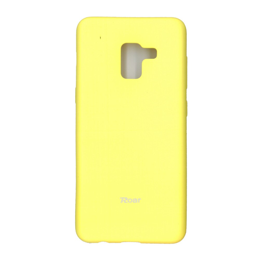 Husa din silicon mat Roar All Day pentru Samsung Galaxy A8 2018 , galben