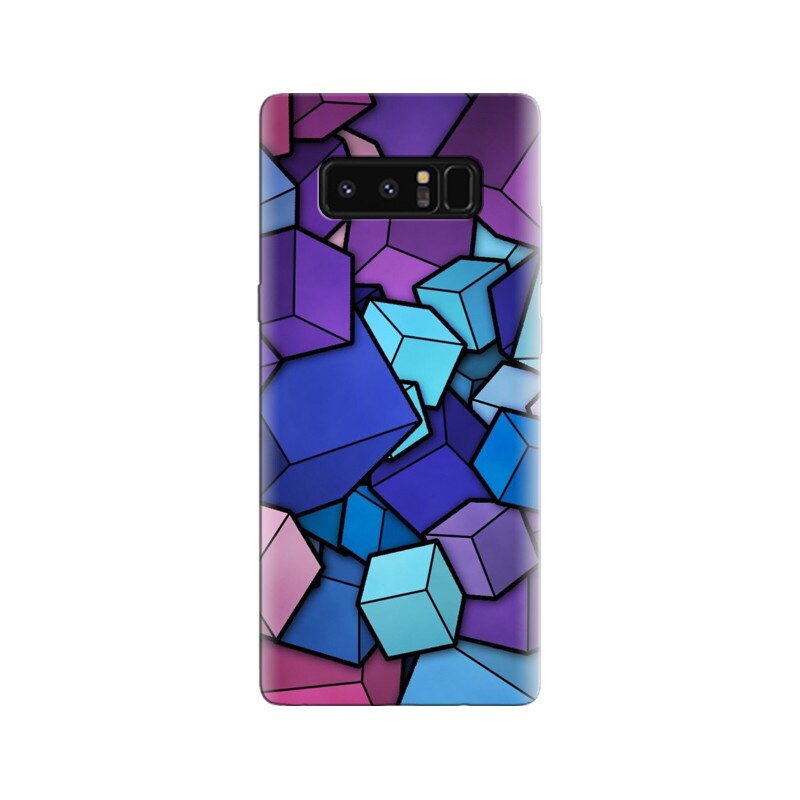 Husa Samsung Note 8 Abstract Blue Cyan Purple Cubes
