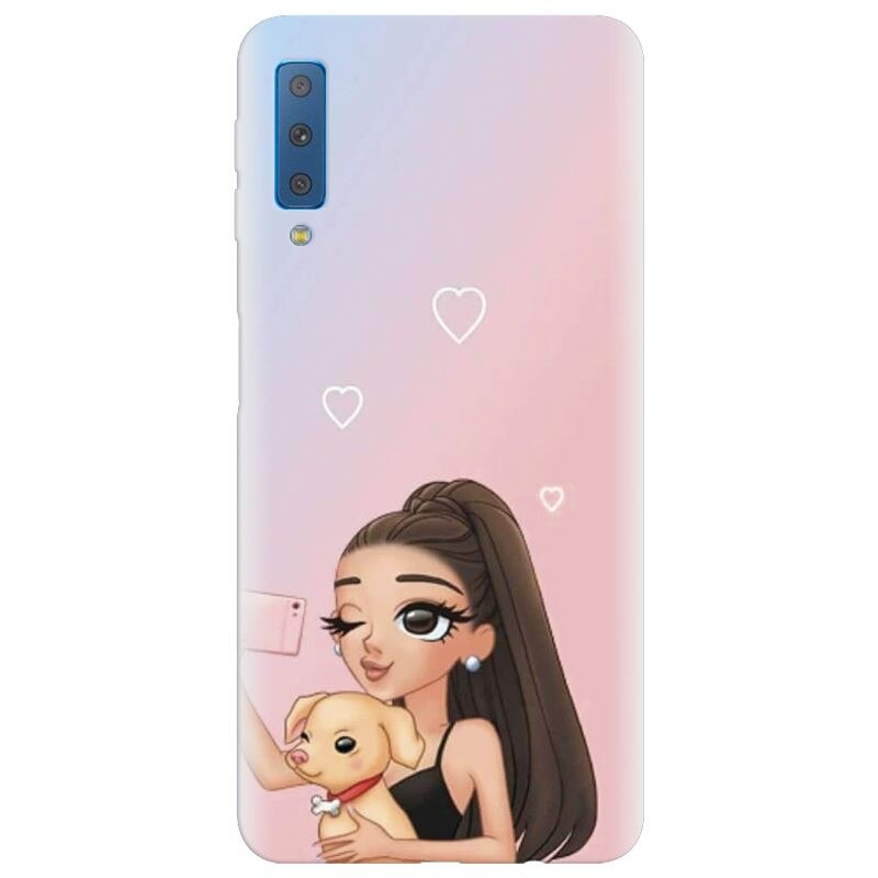 Husa silicon pentru Samsung Galaxy A7 2018, Selfie With Sweet Dog