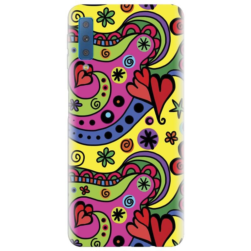 Husa silicon pentru Samsung Galaxy A7 2018, Heart Color