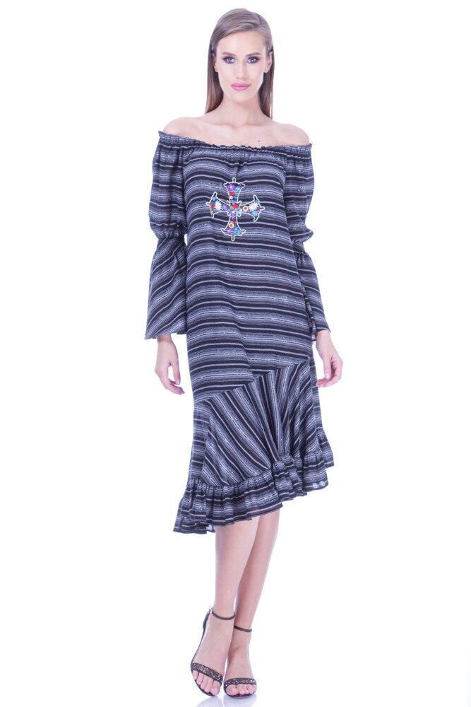 Rochie bumbac multicolora Liza Panait I-93E