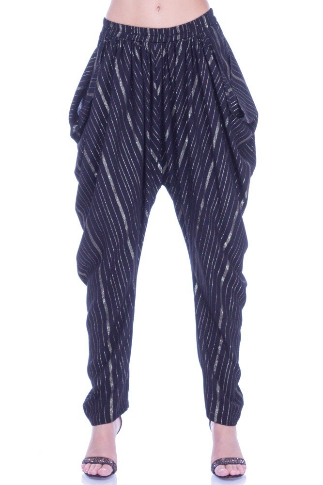 Pantalon bumbac negru Liza Panait I-98E