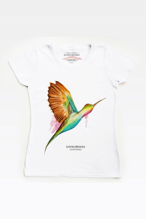 Дамска тениска Jivot BG Bird, Памучна, Бяла