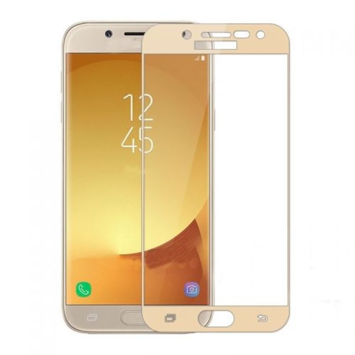 3D Стъклен протектор Full Cover за Samsung Galaxy J5 2017, Златен