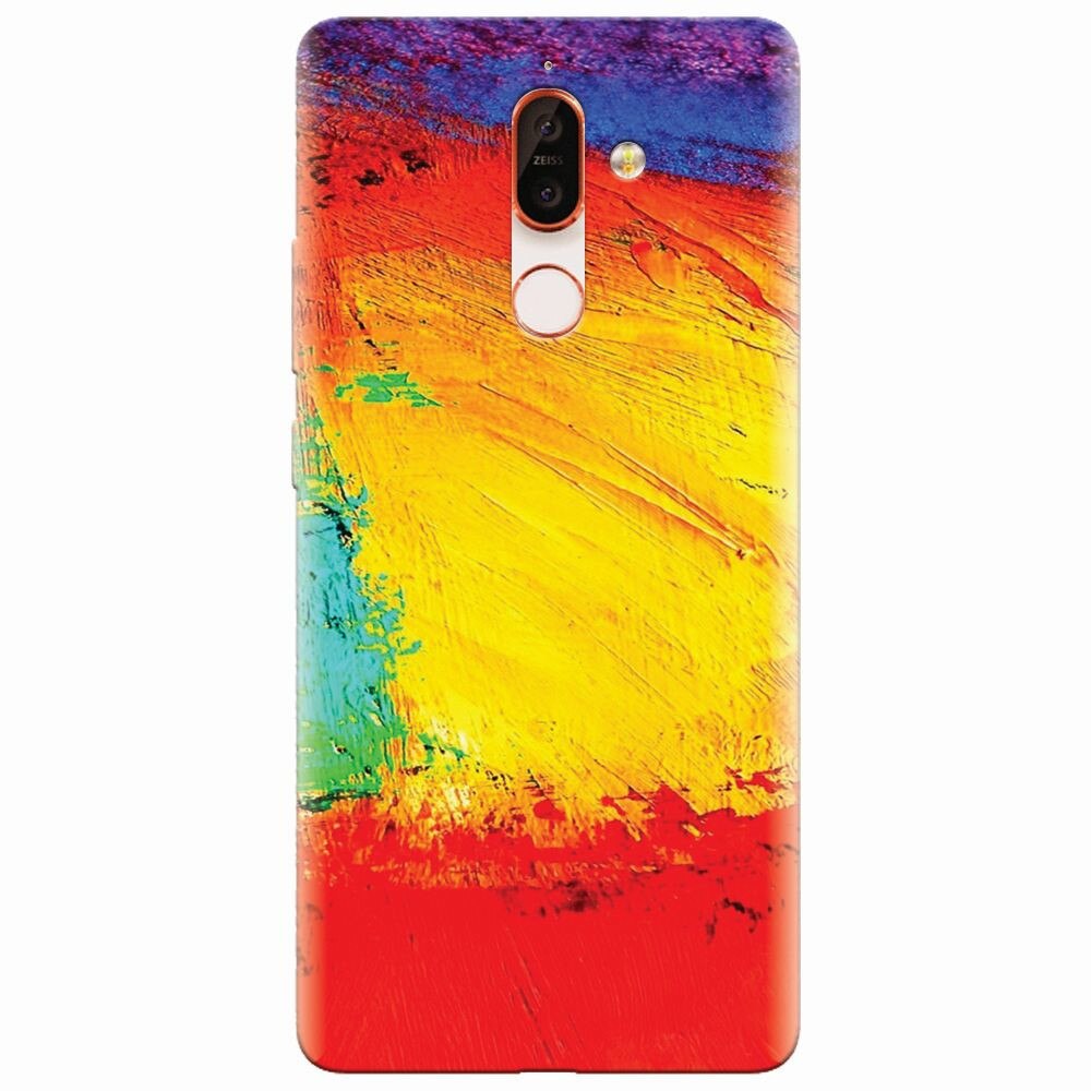 Husa silicon pentru Nokia 7 Plus, Colorful Dry Paint Strokes Texture