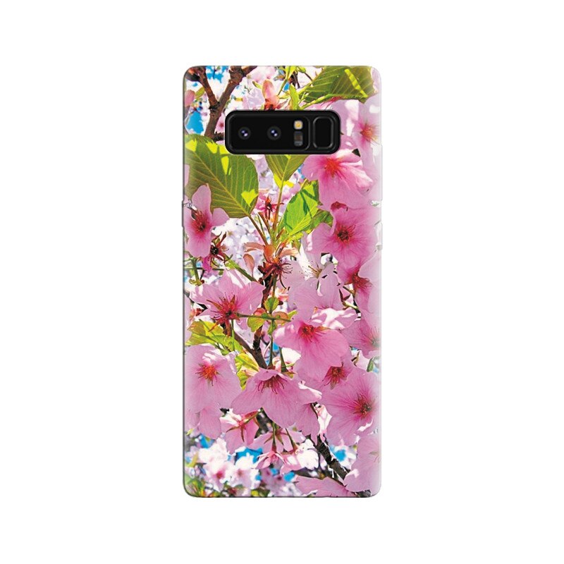 Husa Samsung Note 8 Light Pink Flowers With Leaf Backgrounds