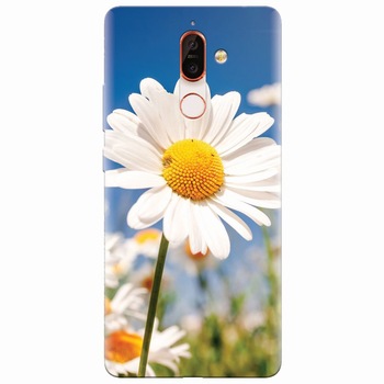 Husa silicon pentru Nokia 7 Plus, Daisies Field Flowers Husa silicon pentru Nokia 7 Plus, Daisies Field Flowers