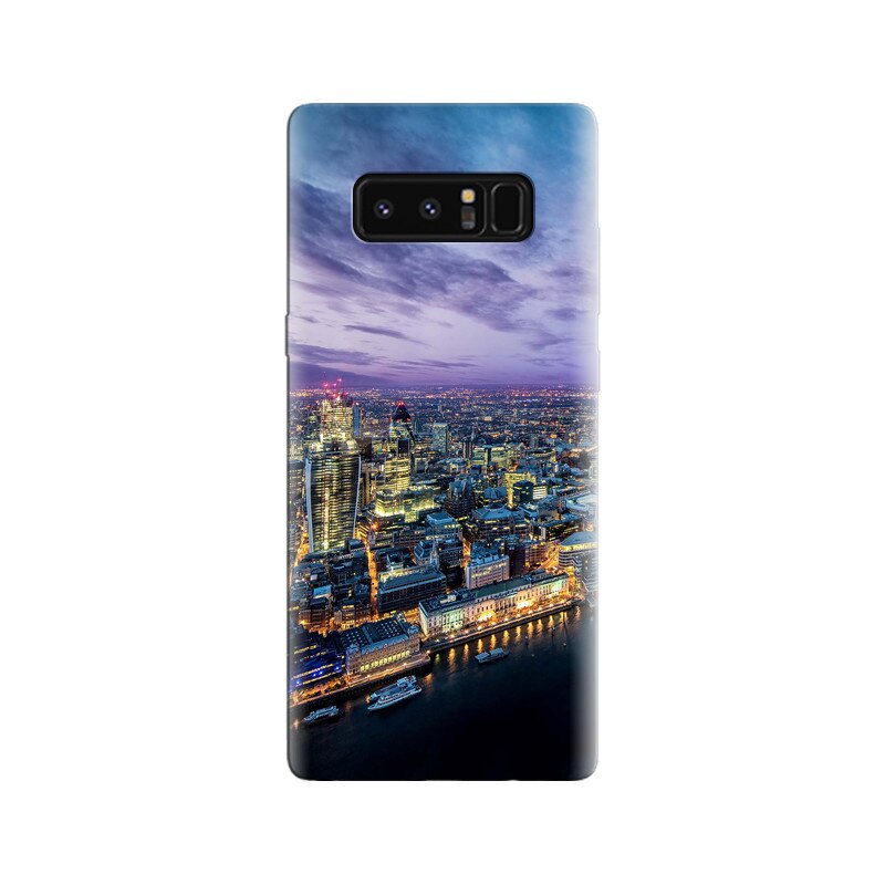 Husa Samsung Note 8 City Evening Skyview Light Harbor Purple Clouds