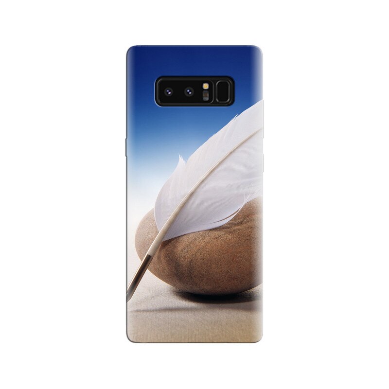 Husa Samsung Note 8 Brown Stone White Feather