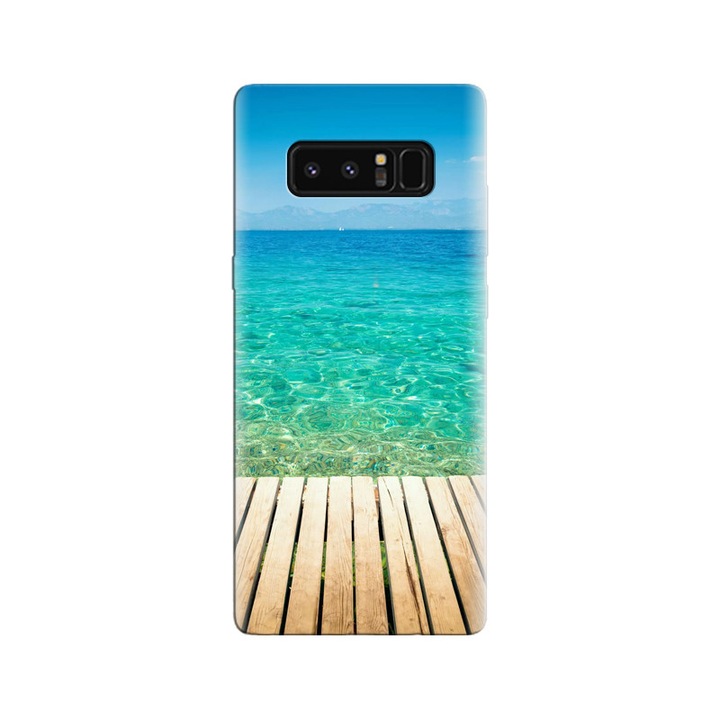 Силиконов калъф, съвместим с Samsung Galaxy Note 8 - модел Clear Tropical Ocean Water Lock