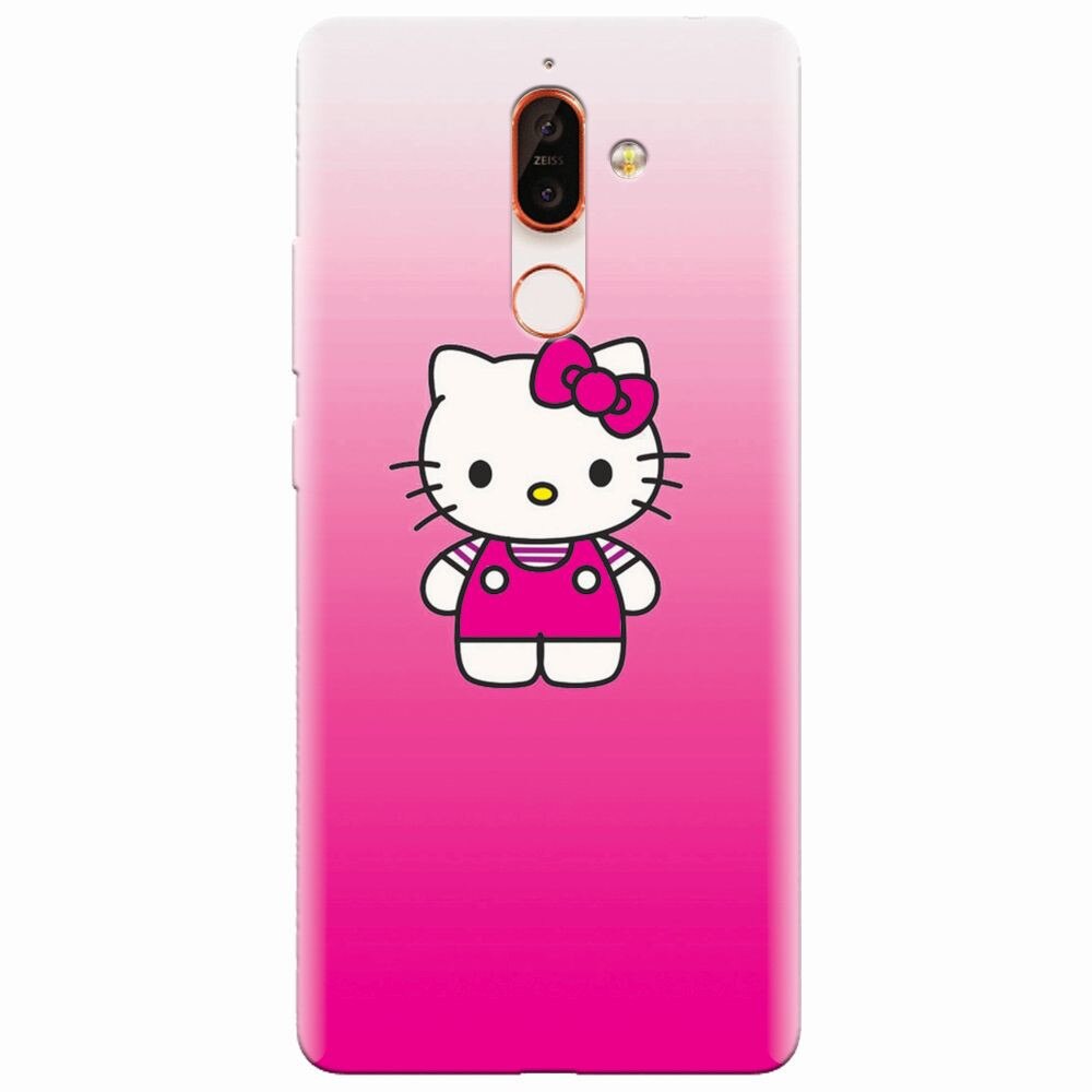 Husa silicon pentru Nokia 7 Plus, Cute Pink Catty