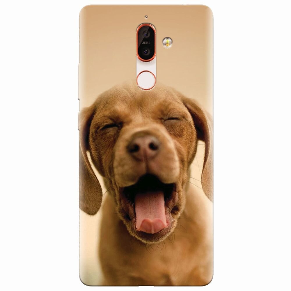 Husa silicon pentru Nokia 7 Plus, Cute Yawning Puppy