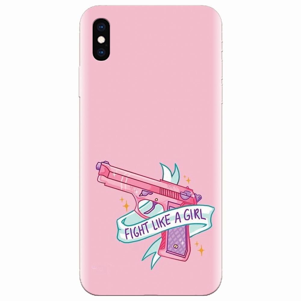 Husa silicon pentru Apple Iphone XS Max, Fight Like A Girl