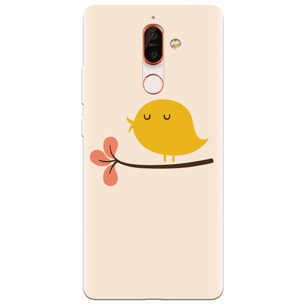 Husa silicon pentru Nokia 7 Plus, Flat Minimal Cute Bird Illustration