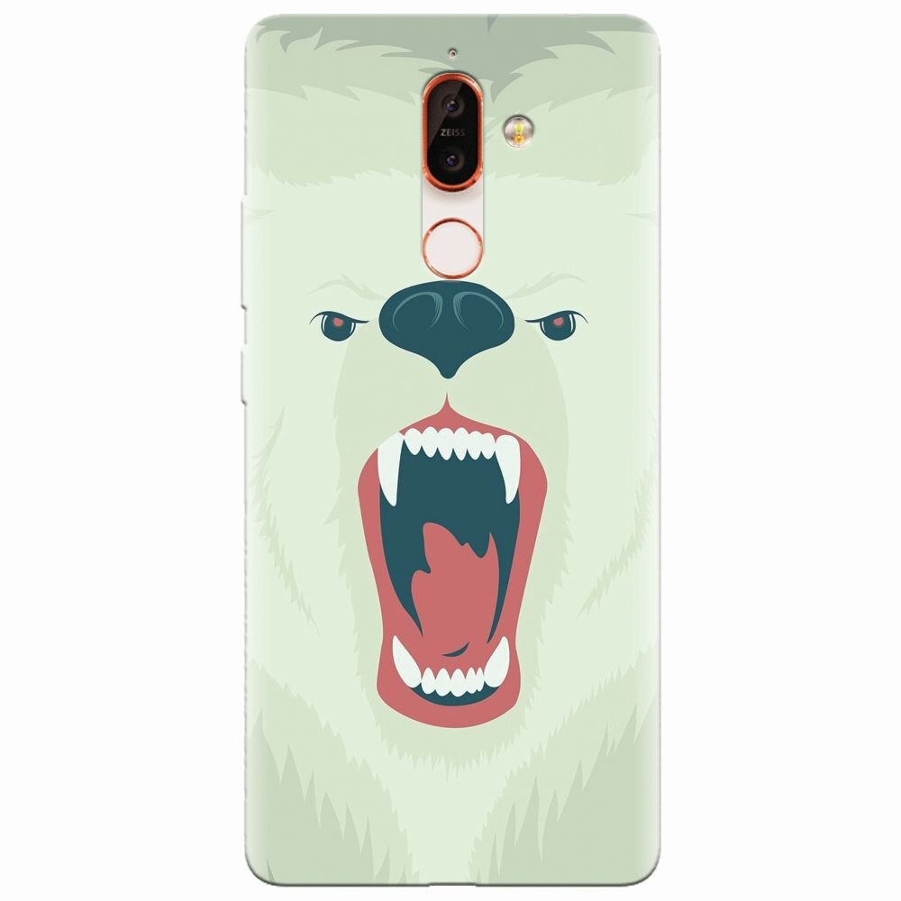 Husa silicon pentru Nokia 7 Plus, Fierce Polar Bear Winter