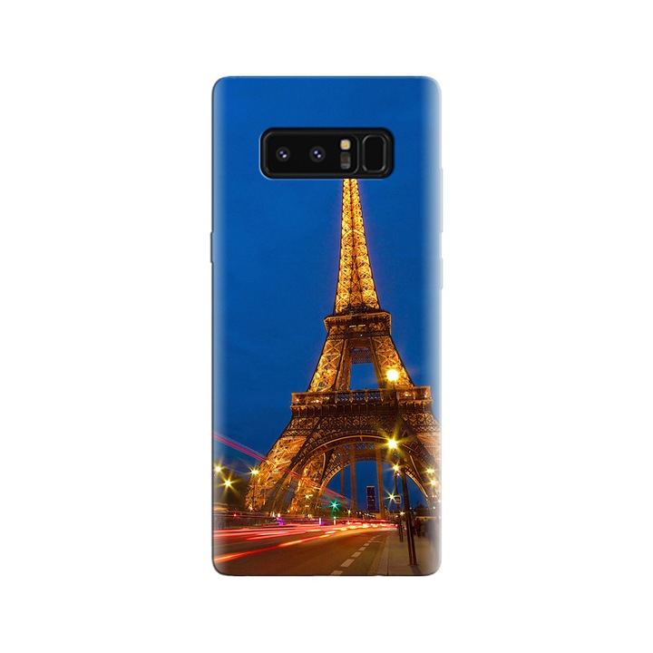Husa din silicon compatibila cu Samsung Galaxy Note 8 - model Eiffel Tower Lock Night