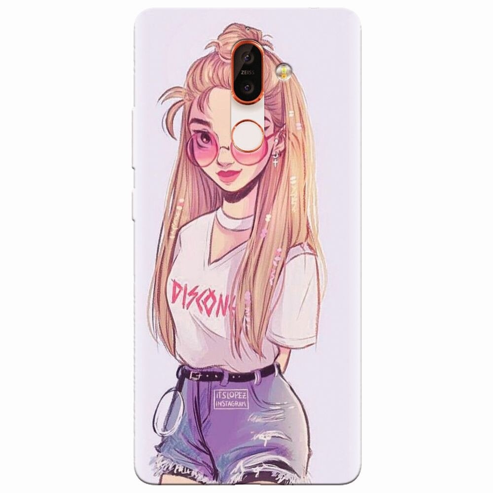 Husa silicon pentru Nokia 7 Plus, Girl Look