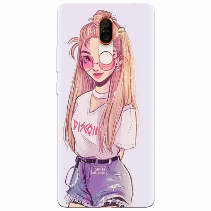 Силиконов кейс за Nokia 7 Plus, Girl Look