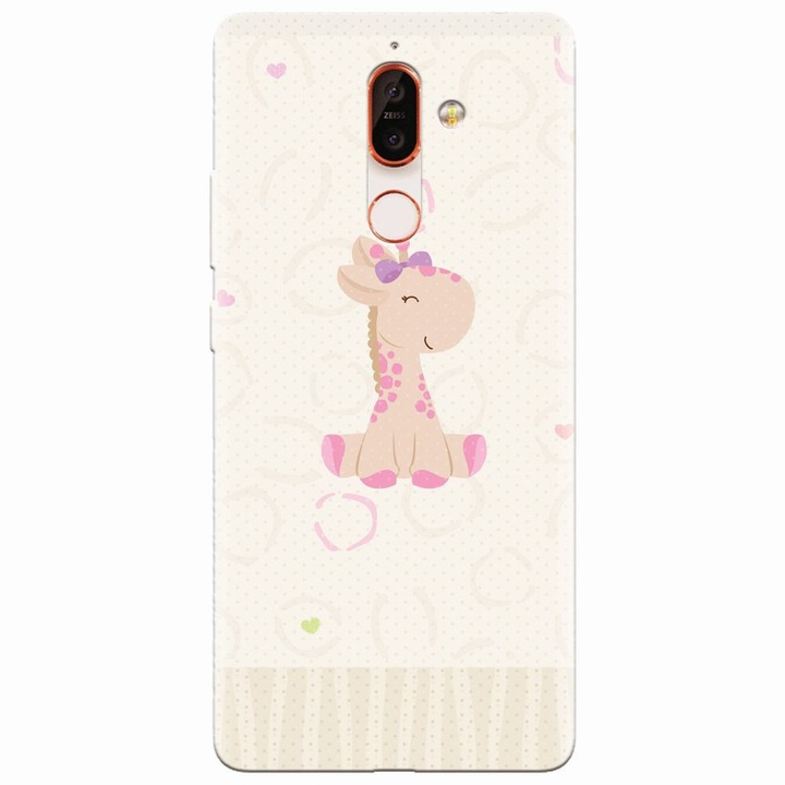 Husa silicon pentru Nokia 7 Plus, Giraffe Cute