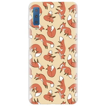 Husa silicon pentru Samsung Galaxy A7 2018, Red Foxes Husa silicon pentru Samsung Galaxy A7 2018, Red Foxes