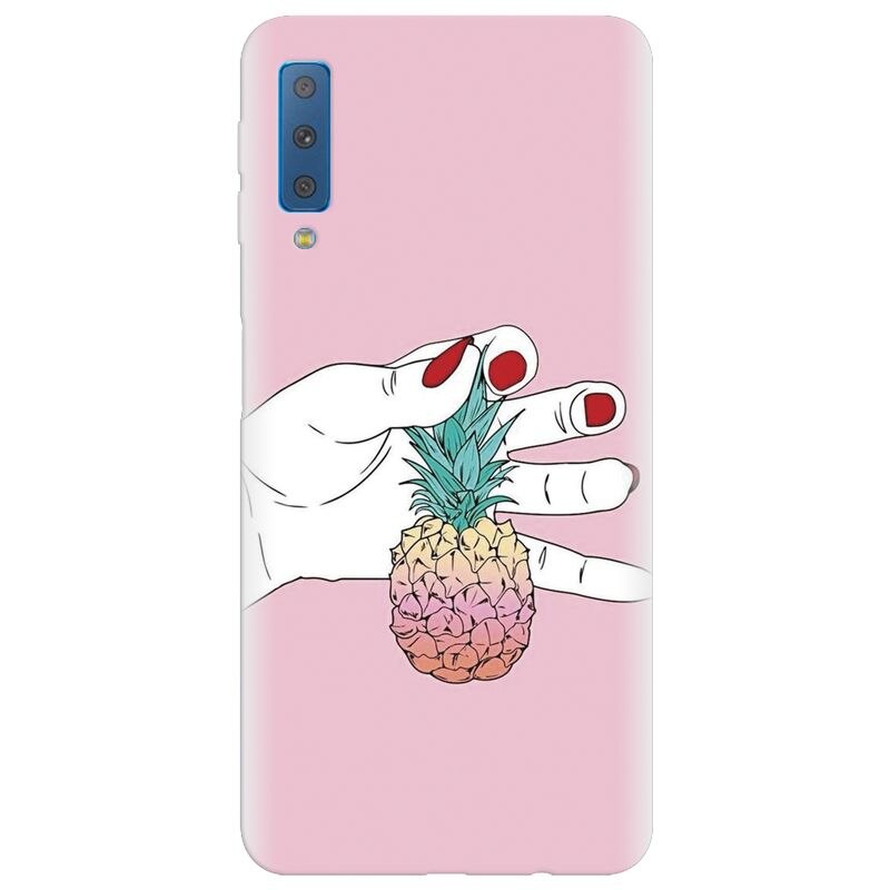 Husa silicon pentru Samsung Galaxy A7 2018, Rainbow Pinepple