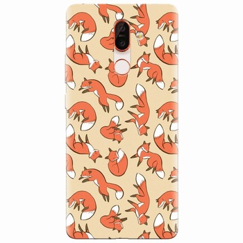 Husa silicon pentru Nokia 7 Plus, Red Foxes Husa silicon pentru Nokia 7 Plus, Red Foxes