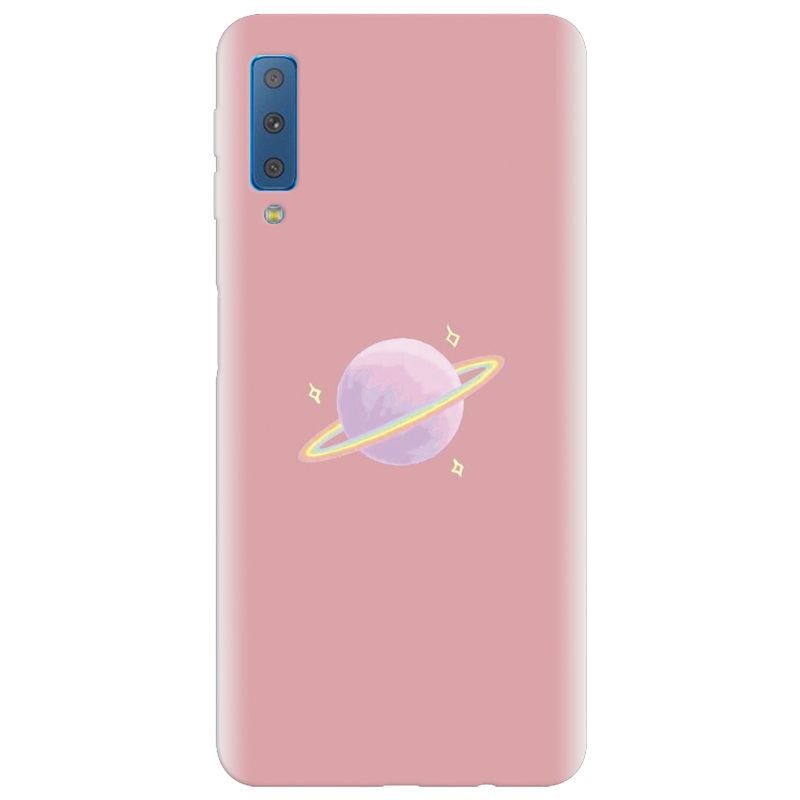 Husa silicon pentru Samsung Galaxy A7 2018, Saturn On Pink