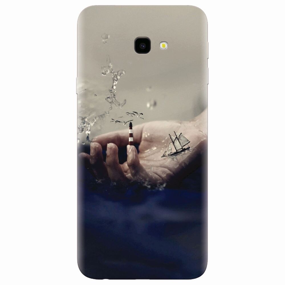 Husa silicon pentru Samsung Galaxy J4 Plus, 3D Hand Ocean Render